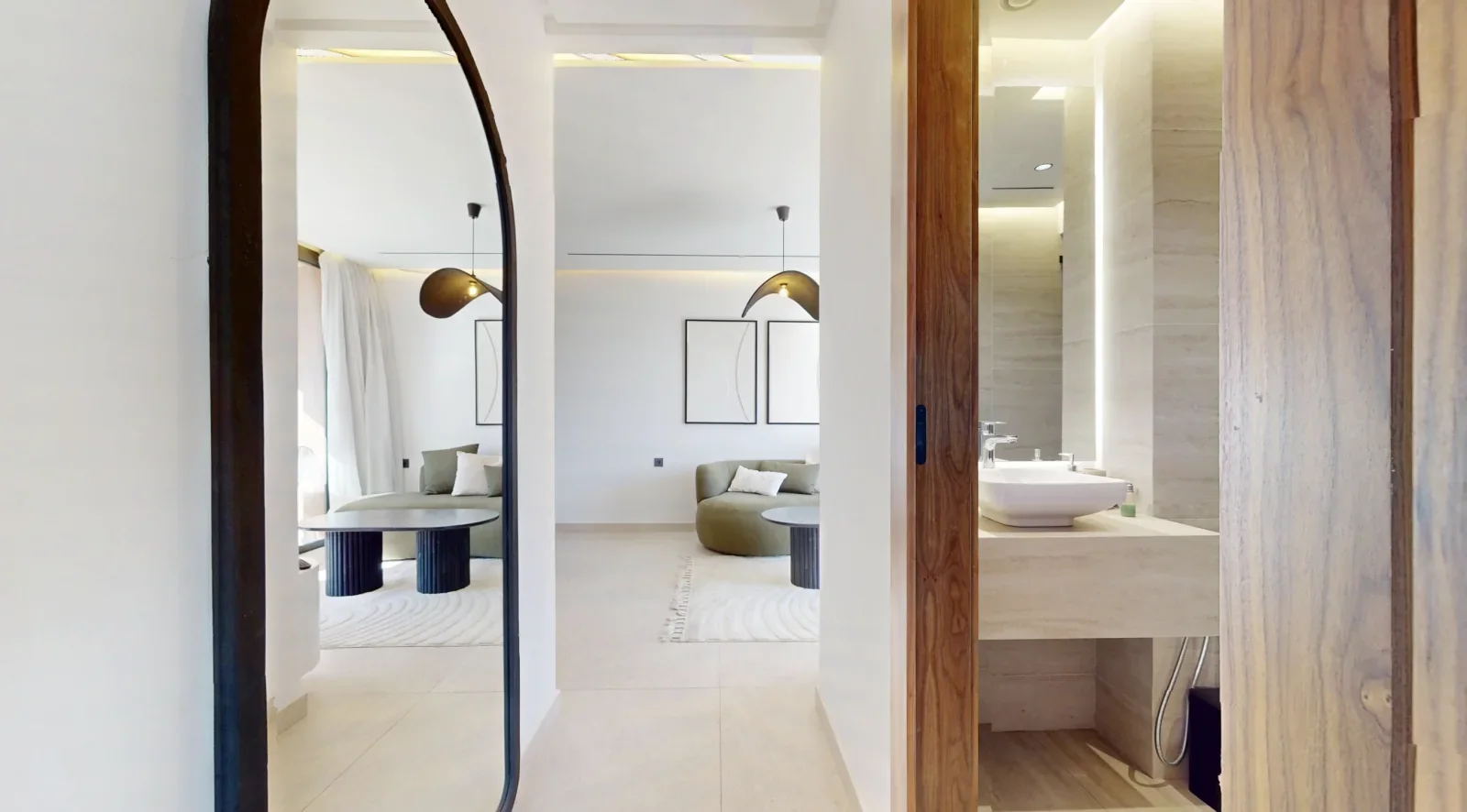 Appartement témoin de la Résidence Honest 1 à Guéliz Marrakech - salon