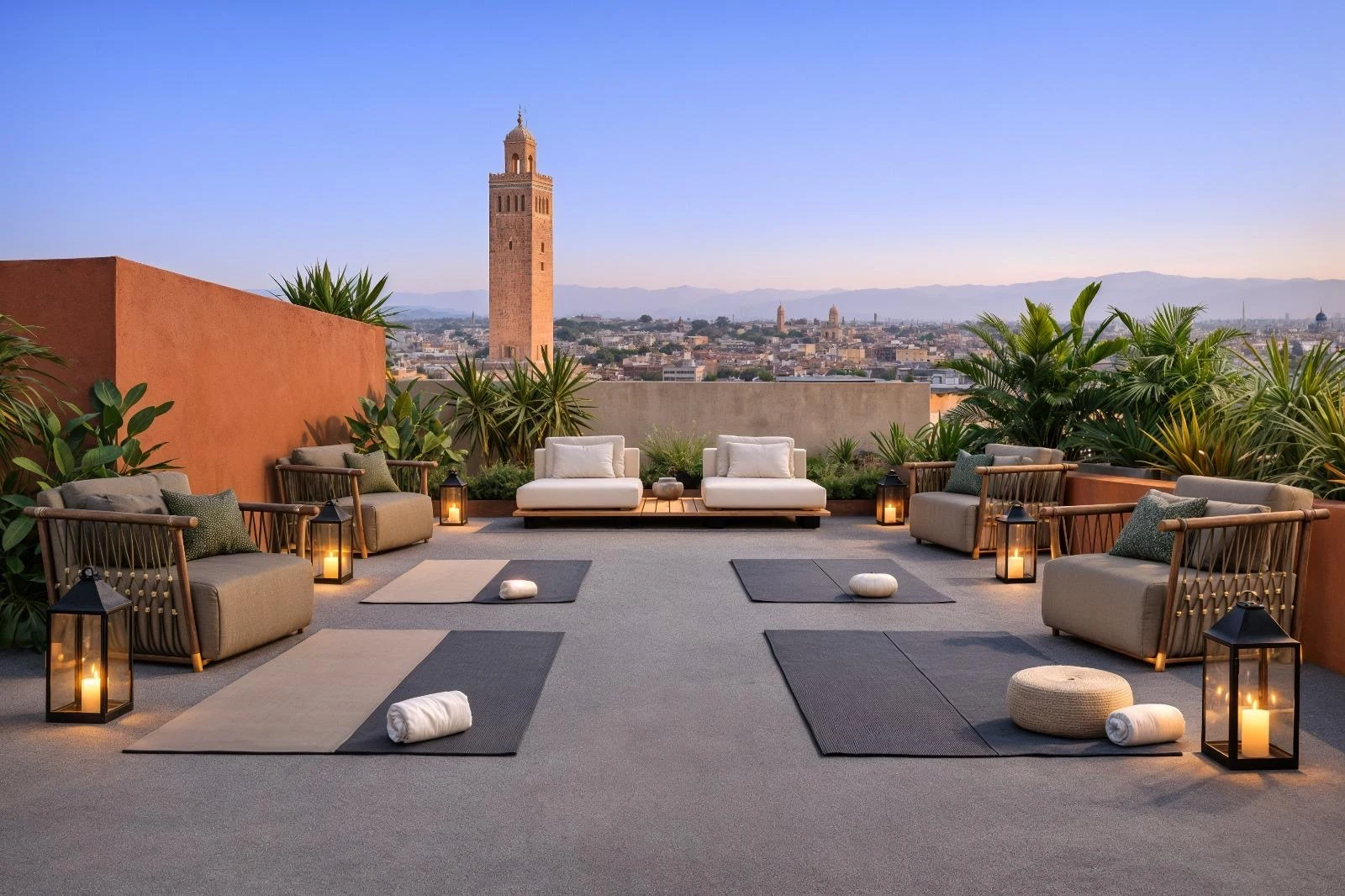 Espace de vie d'un appartement neuf Honest Signature 7 à Guéliz Marrakech