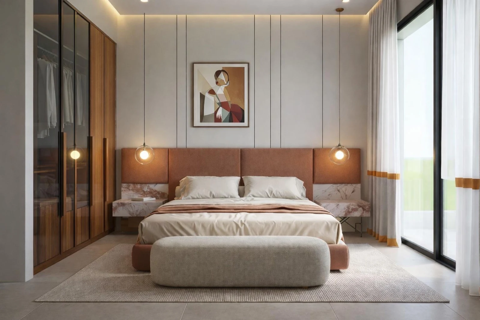 Espace de vie d'un appartement neuf à Guéliz Marrakech