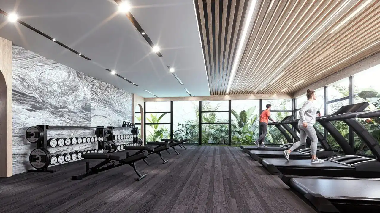 Salle de sport équipée dans la résidence Honest Signature 7 à Marrakech