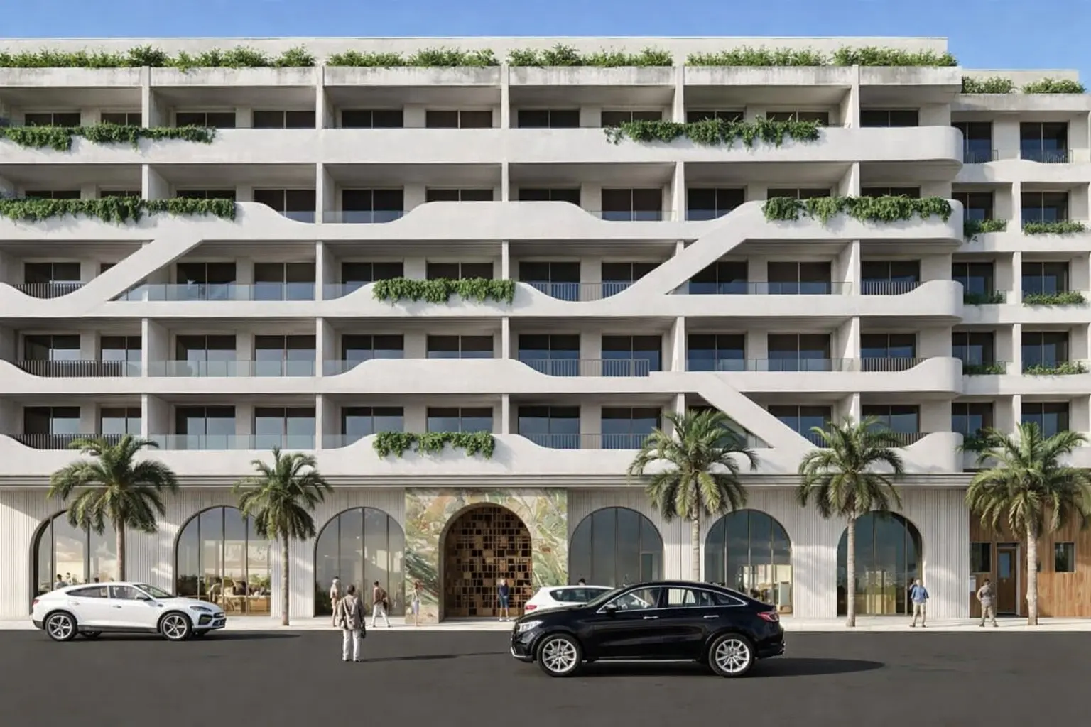 Façade contemporaine d'Honest Signature 7 à Guéliz Marrakech
