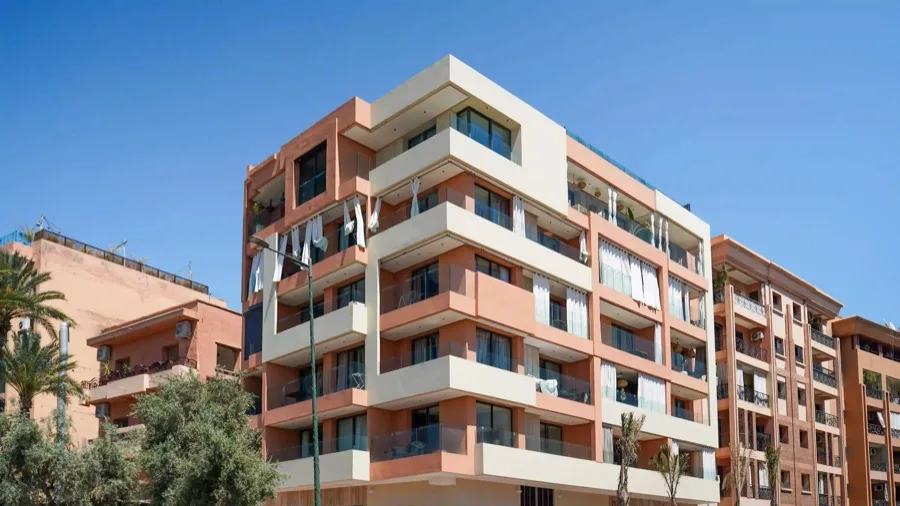 Façade moderne de la Résidence Honest Signature 4 à Marrakech