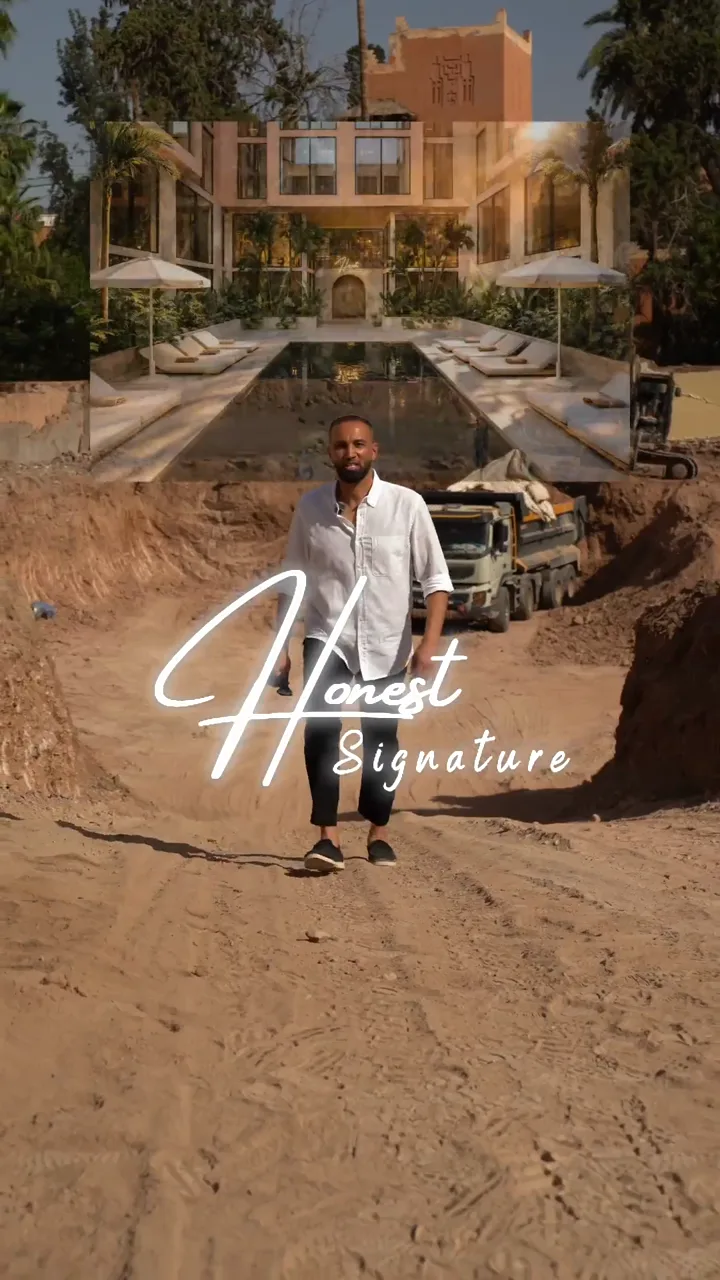 Chantier de construction d’une résidence Honest Signature à Marrakech